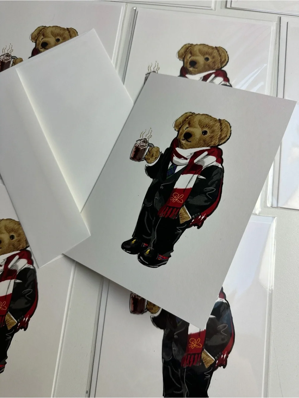 Polo Ralph Lauren Polo Bear with Hot Cocoa Blank Cards Stationary Set Of 11 NWT